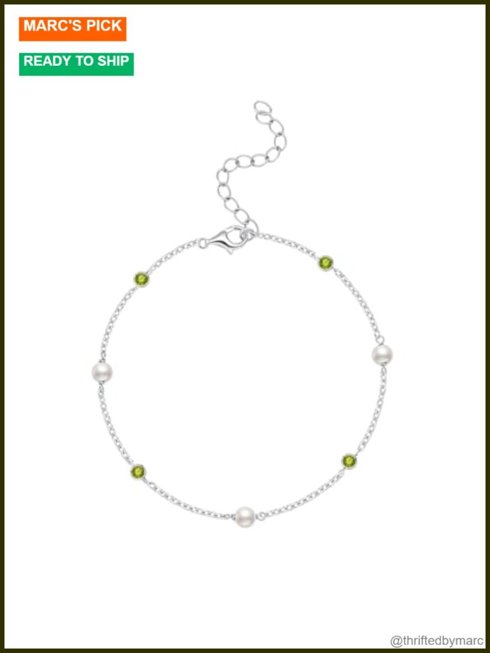 925 Sterling Silver Pearl Anklet Adjustable Women Birthstone Ankle Bracelet